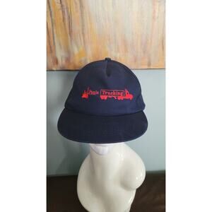 Vintage Paul’s Trucking Snapback Hat Navy Blue Red Embroidered Trucker Cap...